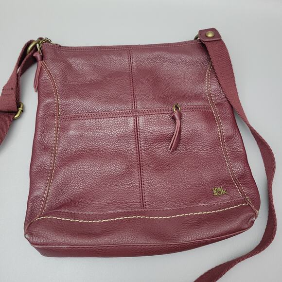 The Sak Los Feliz Large Slouchy Tote Leather Cabernet Handbag Hobo Boho - Picture 1 of 14